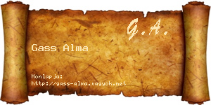 Gass Alma névjegykártya